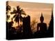 Buddha Statue and Sunset, Thailand-Gavriel Jecan-Premier Image Canvas