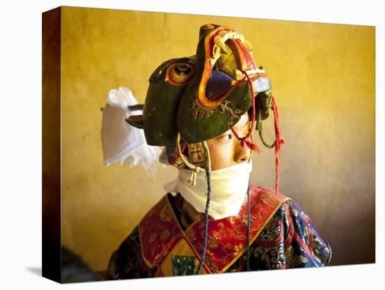 Buddhist Monk Waiting for the Next Dance During Gangtey Tsechu at Gangte Goemba, Gangte, Phobjikha -Lee Frost-Premier Image Canvas