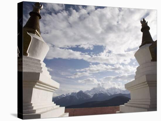 Buddhist Stupas on Way to Deqin, on the Tibetan Border, Shangri-La Region, Yunnan Province, China-Angelo Cavalli-Premier Image Canvas