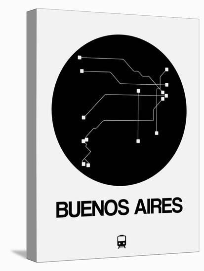 Buenos Aires Black Subway Map-NaxArt-Stretched Canvas