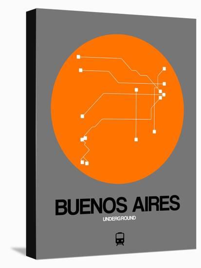 Buenos Aires Orange Subway Map-NaxArt-Stretched Canvas