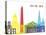 Buenos Aires Skyline Pop-paulrommer-Stretched Canvas