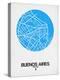 Buenos Aires Street Map Blue-NaxArt-Stretched Canvas