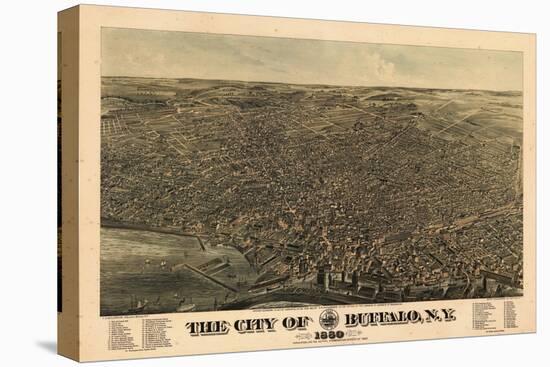 Buffalo 1880 Bird's Eye View, New York, United States-null-Premier Image Canvas