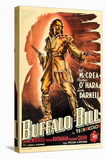 Buffalo Bill, Joel Mccrea on Italian Poster Art, 1944-null-Stretched Canvas