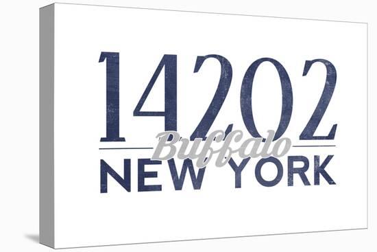 Buffalo, New York - 14202 Zip Code (Blue)-Lantern Press-Stretched Canvas