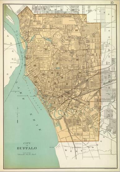 Buffalo New York C 1895 Stretched Canvas Print By Joseph Rudolf Bien Art Com