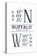 Buffalo, New York - Latitude and Longitude (Blue)-Lantern Press-Stretched Canvas