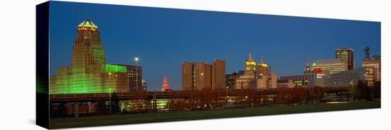 Buffalo, Skyline at Dusk, New York-null-Stretched Canvas