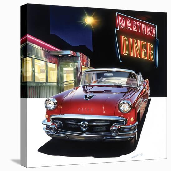Buick '56 at Martha's Diner-Graham Reynold-Stretched Canvas