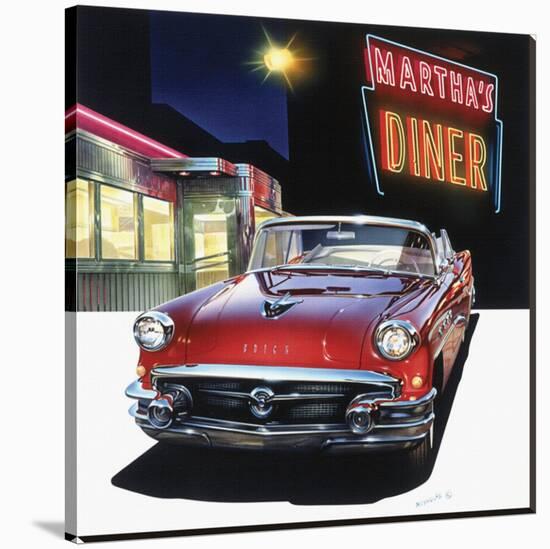 Buick '56 at Martha's Diner-Graham Reynold-Stretched Canvas