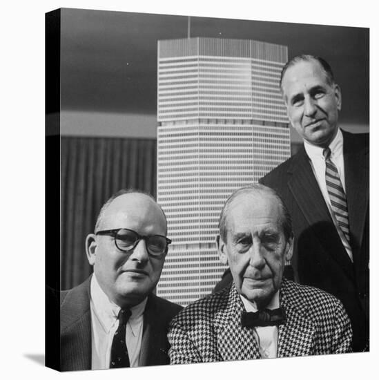Builder Emory Roth, Erwin Wolfson, and Architect Walter Gropius with Grand Central Building Model-Andreas Feininger-Premier Image Canvas