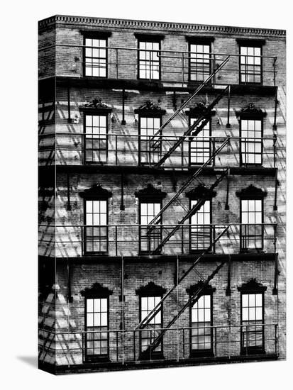 Building Facade in Red Brick, Stairway on Philadelphia Building, Pennsylvania, US-Philippe Hugonnard-Premier Image Canvas