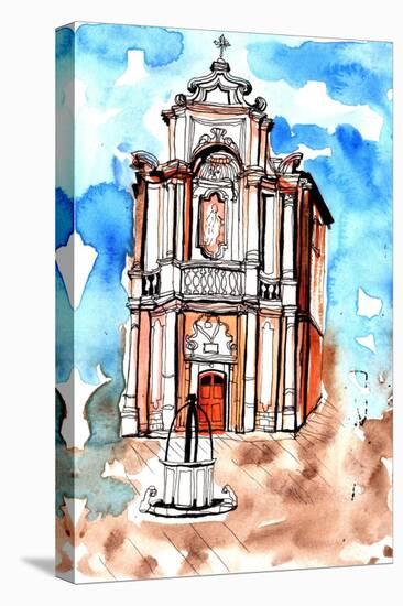 Building in Siena, 2020, (Watercolour and Ink)-Charlotte Orr-Premier Image Canvas