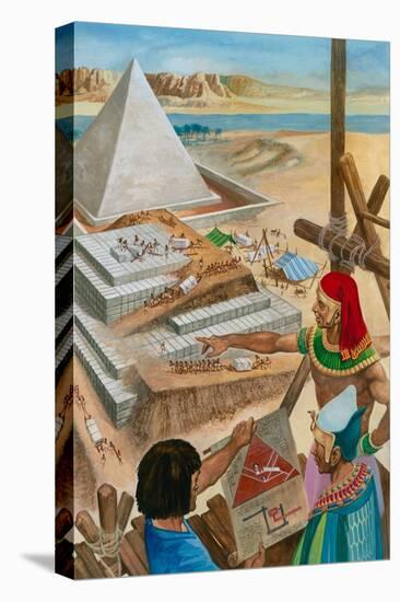 Building the Pyramids (Gouache on Paper)-Peter Jackson-Premier Image Canvas