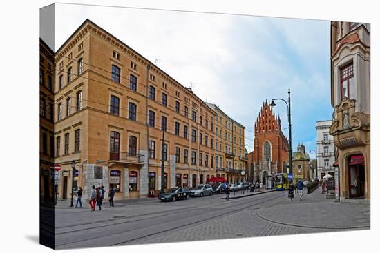 Buildings at a town square, Dominican Square, Krakow, Poland-null-Premier Image Canvas