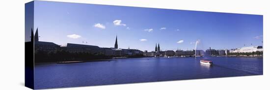 Buildings at the Waterfront, Alster Lake, Hamburg, Germany-null-Premier Image Canvas