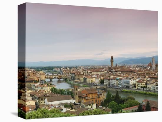 Buildings in a City, Ponte Vecchio, Arno River, Duomo Santa Maria Del Fiore, Florence, Tuscany, ...-null-Premier Image Canvas