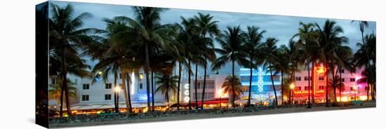 Buildings Lit Up at Dusk - Ocean Drive - Miami Beach-Philippe Hugonnard-Premier Image Canvas