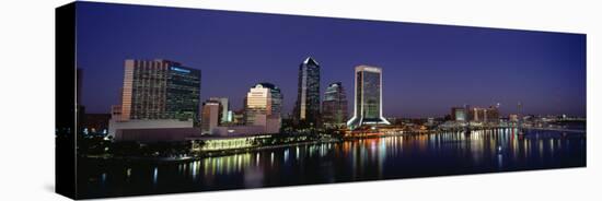 Buildings Lit Up at Night, Jacksonville, Florida, USA-null-Premier Image Canvas