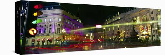 Buildings Lit Up at Night, Piccadilly Circus, London, England-null-Premier Image Canvas