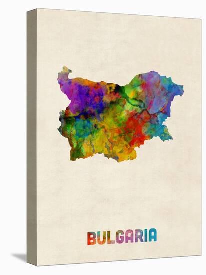 Bulgaria Watercolor Map-Michael Tompsett-Stretched Canvas