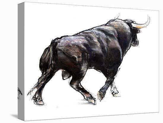 Bull, 2022, (charcoal and pastel on paper)-Mark Adlington-Premier Image Canvas