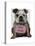 Bulldog Free Hugs-Fab Funky-Stretched Canvas