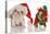 Bulldog Puppy Santa and Elf-Willee Cole-Premier Image Canvas