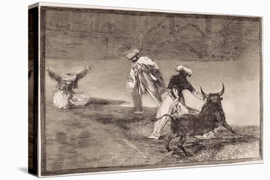 Bullfighting: the Moors Plays the Cape with Another Bull in an Enclosure, 1816 (Etching)-Francisco Jose de Goya y Lucientes-Premier Image Canvas