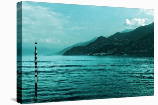 Buoy in Lake Como Near Bellagio Italy-null-Stretched Canvas