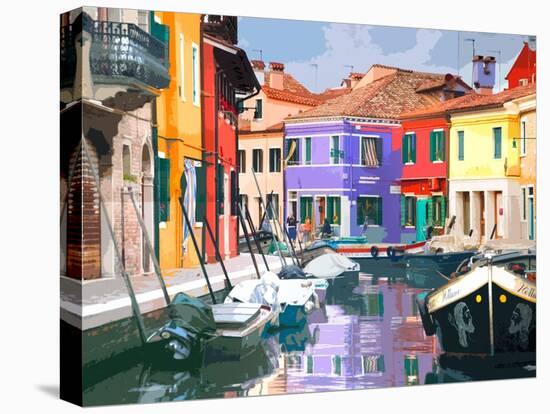 Burano Village-Shelley Lake-Stretched Canvas