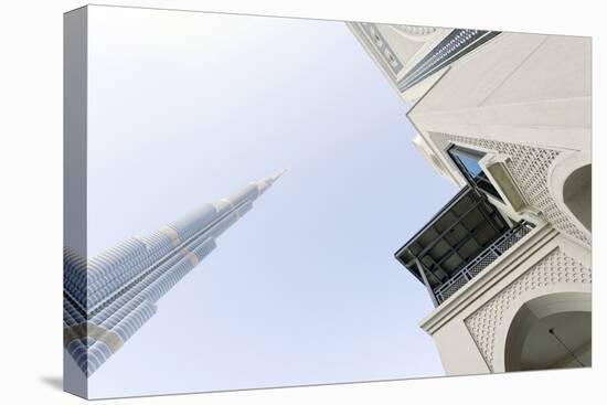 Burj Khalifa and Souk Al Bahar, Downtown Dubai, Dubai, United Arab Emirates, the Middle East-Axel Schmies-Premier Image Canvas