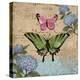 Burlap Butterflies I-Paul Brent-Stretched Canvas