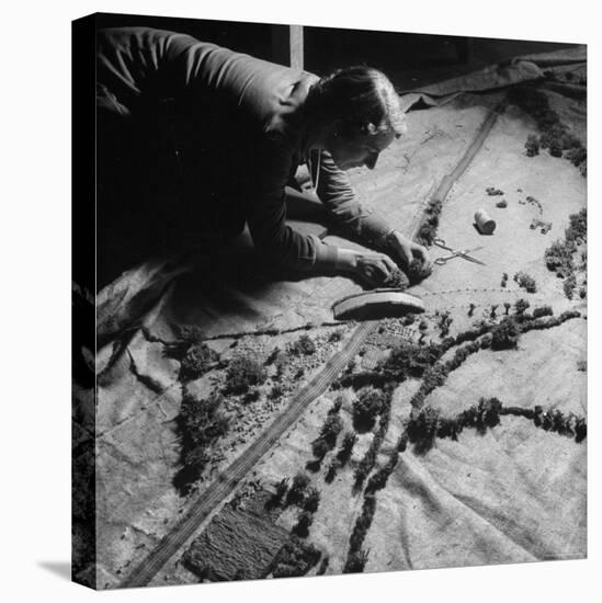 Burlap Landscape Being Sewed by WVS Ladies for Use by Royal Air Force-David Scherman-Premier Image Canvas