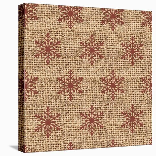 Burlap Red Snowflakes-Joanne Paynter Design-Premier Image Canvas