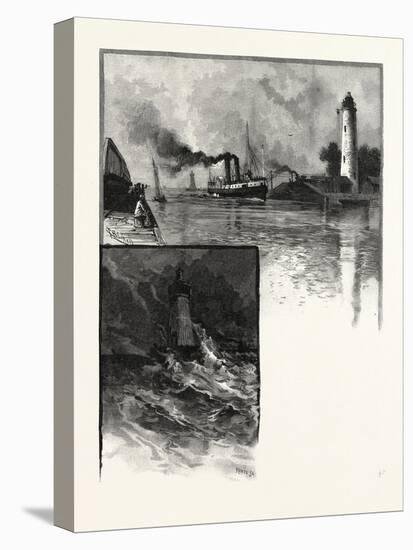 Burlington Canal (Top); Pier End Light (Bottom), Canada, Nineteenth Century-null-Premier Image Canvas