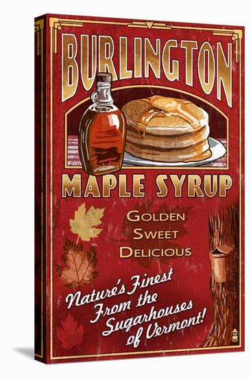 Burlington, Vermont - Maple Syrup-Lantern Press-Stretched Canvas