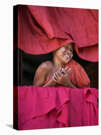 Burma, Rakhine State, Sittwe, Young Novice Monk at Pathain Monastery Where 210 Monks Live, Myanmar-Nigel Pavitt-Premier Image Canvas