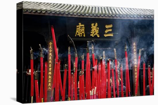 Burning Incense in the Temple of Three Kingdoms, Wuhou Memorial, Chengdu, Sichuan, China-William Perry-Premier Image Canvas