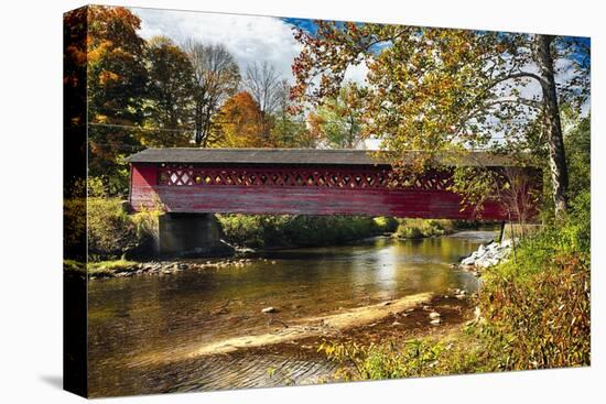 Burt Henry Covered Bridge, Vermont-George Oze-Premier Image Canvas
