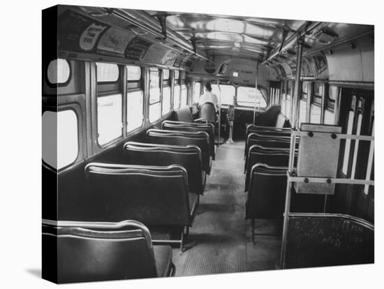 Bus Driver on Empty Bus During Boycotting by African Americans-null-Premier Image Canvas