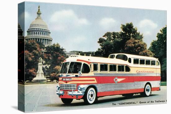 Bus in Front of Capitol Building-null-Stretched Canvas