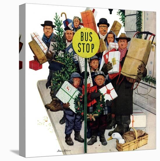 "Bus Stop at Christmas", December 13, 1952-Stevan Dohanos-Premier Image Canvas