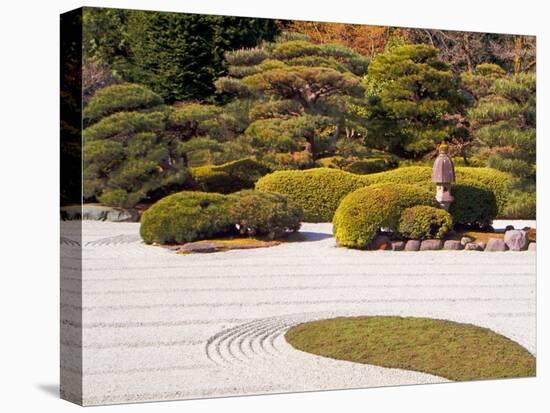 Bushes and Pagoda-Style Lamp in the Japanese Gardens, Washington Park, Portland, Oregon, USA-Janis Miglavs-Premier Image Canvas