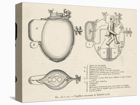 Bushnell's "Turtle" the First Submersible Craft to be Used in Action Attacking a British Ship-Pesce-Premier Image Canvas