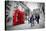 Business Life Concept in London, the Uk. Red Phone Booth, People in Suits Walking-Michal Bednarek-Premier Image Canvas