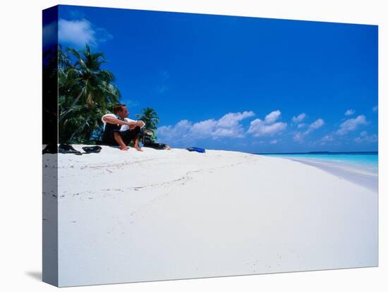 Businessman on Beach, Maldives-Stuart Westmorland-Premier Image Canvas