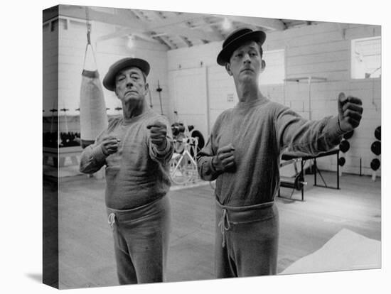 Buster Keaton and Donald O'Connor Holding Up 'Dukes', Practicing for Movie Based on Keaton's Life-Allan Grant-Premier Image Canvas