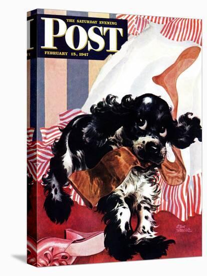 "Butch and the Nylons," Saturday Evening Post Cover, February 15, 1947-Albert Staehle-Premier Image Canvas